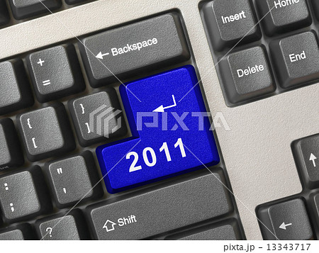 Computer keyboard with 2011 key 13343717