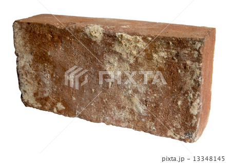 Old red brick isolated 13348145