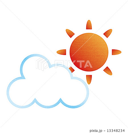 太陽と雲のイラスト素材