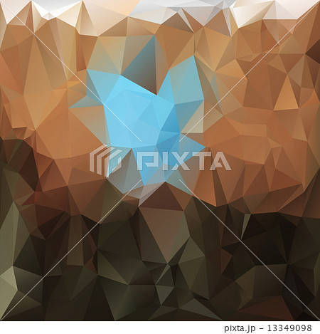 vector polygonal background - triangular design in earthy colors - brown, beige and blue 13349098