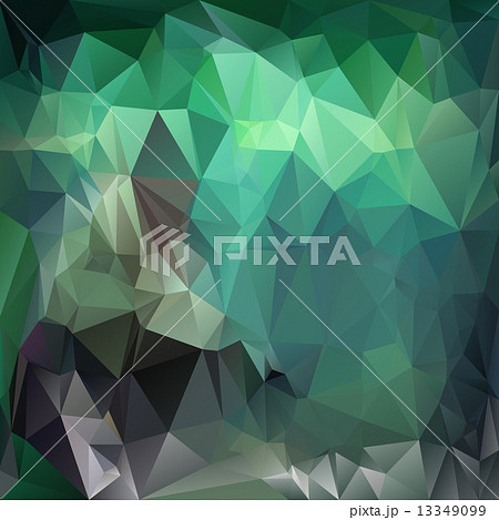 vector polygonal background - triangular design in emerald colors - green 13349099