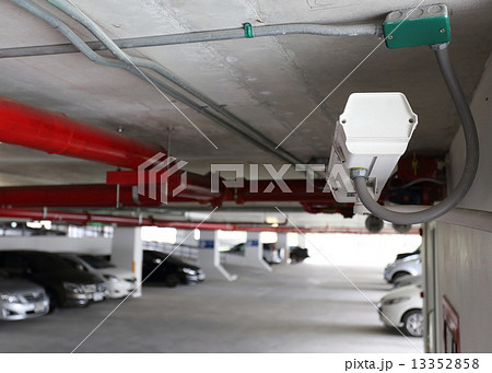 security camera in car parking security camera in car parking 13352858