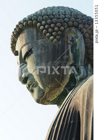 鎌倉大仏の横顔の写真素材