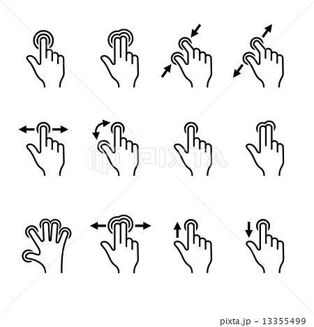 Gesture Icons Set for Mobile Touch Devices. Vector 13355499