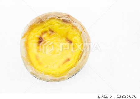 Baked Egg tart on white background 13355676