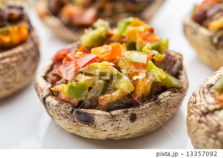 Portobello mushrooms stuffed with vegetables Portobello mushrooms stuffed with vegetables 13357092