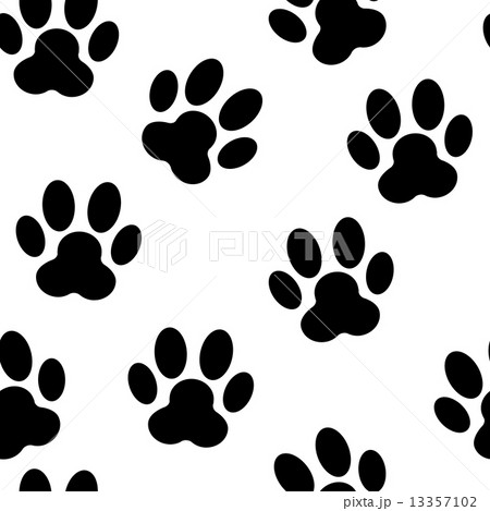Animal Paw Seamless Pattern Background Vector Illustration 13357102