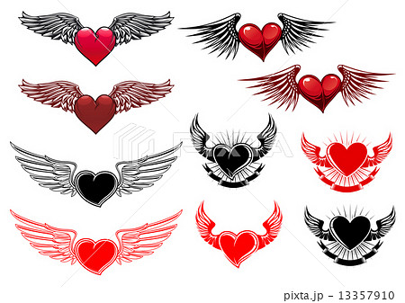 Heart Tattoos With Wingsのイラスト素材