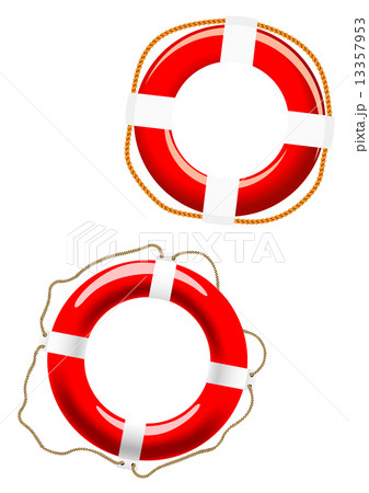 Life buoy icons on white 13357953