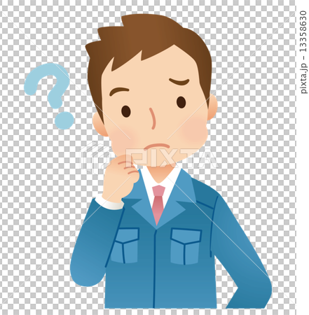 考える男性 作業員のイラスト素材