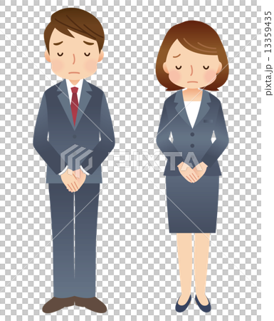 お詫びする男女 ビジネス お詫びする男女 ビジネス 13359435