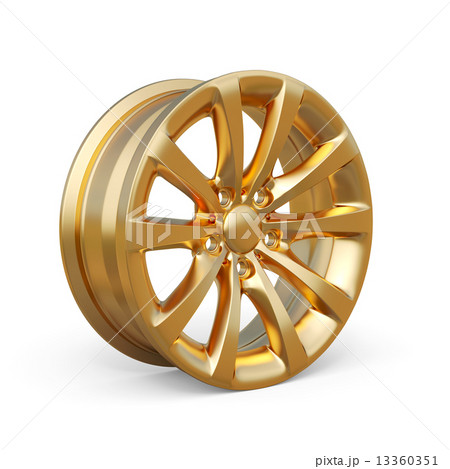 Golden alloy rim isolated on white background 13360351