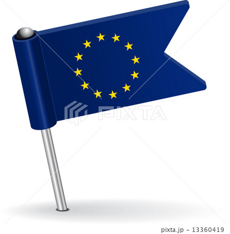 European Union pin icon flag. Vector illustration 13360419