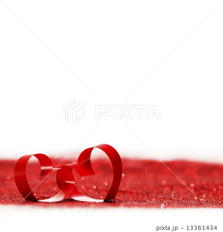 Red heart ribbon bow Red heart ribbon bow 13361434