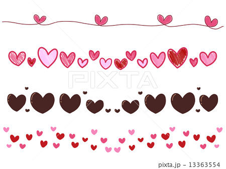 ハートラインセット バレンタインのイラスト素材 13363554 Pixta