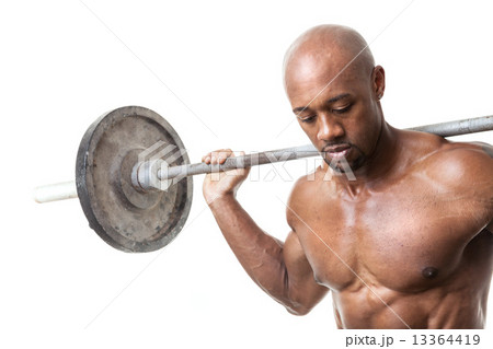 Muscle Man Holding Barbell Muscle Man Holding Barbell 13364419