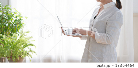 パソコンと女性 13364464