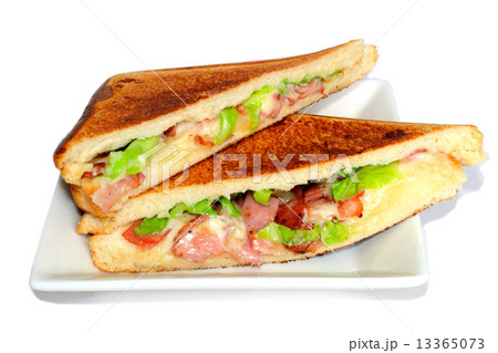 ホットサンド 男の料理の写真素材