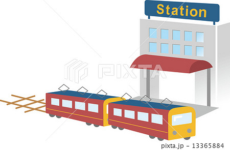 電車と駅ビル 13365884
