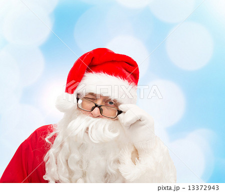 close up of santa claus winking close up of santa claus winking 13372943