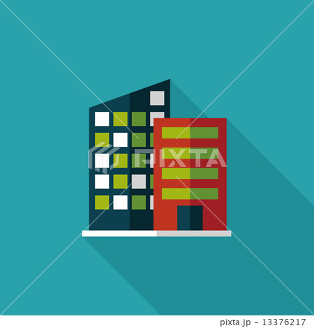Building flat icon with long shadow,eps10 13376217