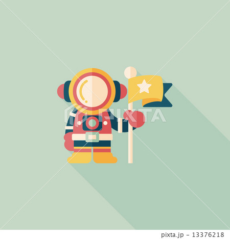 Space Astronaut flat icon with long shadow, eps10 13376218