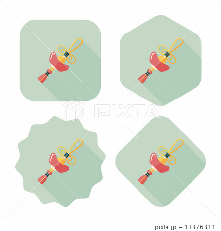 Chinese New Year flat icon with long shadow,eps10, Gold ingot lu 13376311