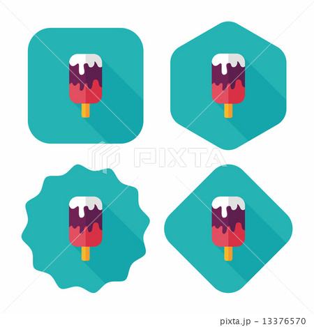 ice cream flat icon with long shadow,eps10 13376570