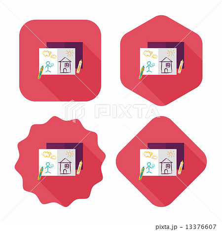 crayons flat icon with long shadow,eps10 crayons flat icon with long shadow,eps10 13376607