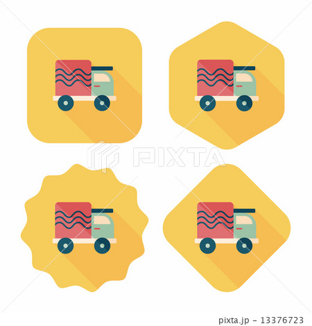 Transportation truck flat icon with long shadow,eps10 Transportation truck flat icon with long shadow,eps10 13376723