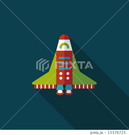 Spaceship flat icon with long shadow,eps10 13376725