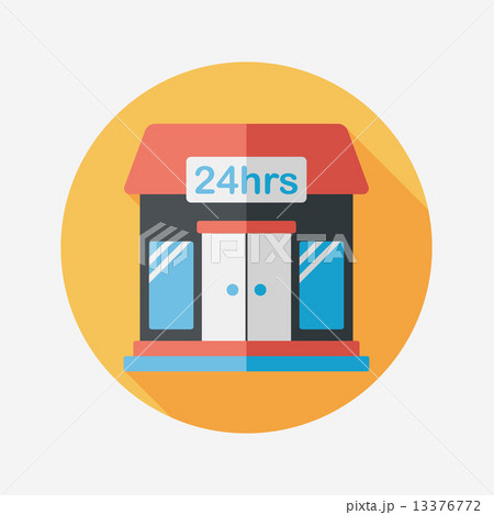 Building convenient store flat icon with long shadow,eps10 Building convenient store flat icon with long shadow,eps10 13376772