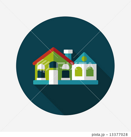 Building flat icon with long shadow,eps10 13377028