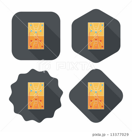basketball strategy board flat icon with long shadow,eps10 13377029