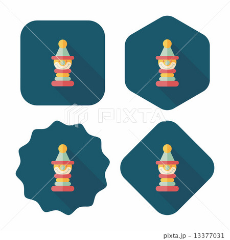 Pyramid toy flat icon with long shadow,eps10 13377031
