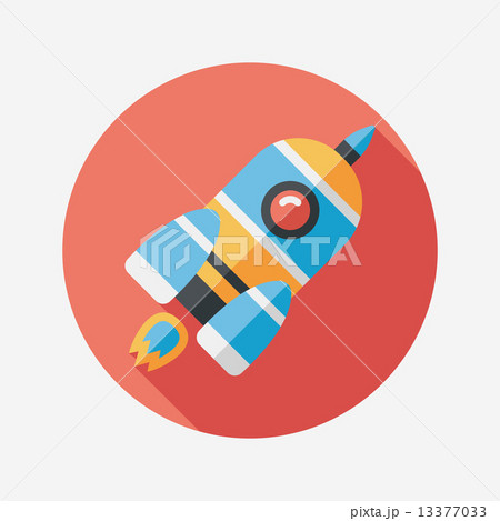 Space rocket flat icon with long shadow,eps10 13377033
