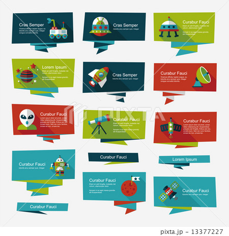 Space banner flat design background set, eps10 Space banner flat design background set, eps10 13377227