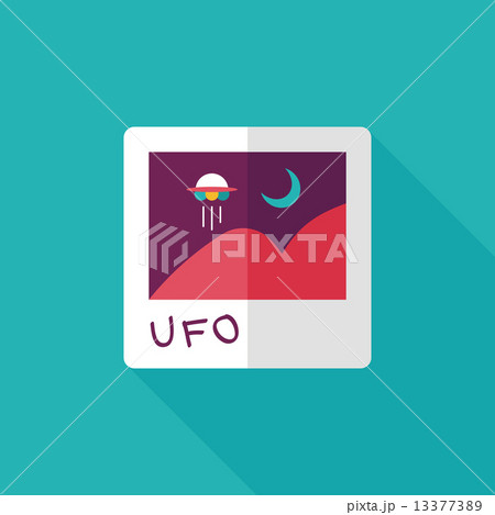 Space UFO photo flat icon with long shadow, eps10 Space UFO photo flat icon with long shadow, eps10 13377389