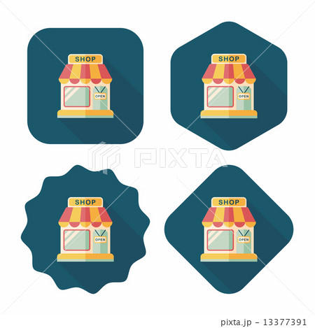 shopping store flat icon with long shadow,eps10 shopping store flat icon with long shadow,eps10 13377391