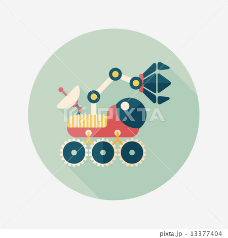 Space Rover flat icon with long shadow,eps10 13377404