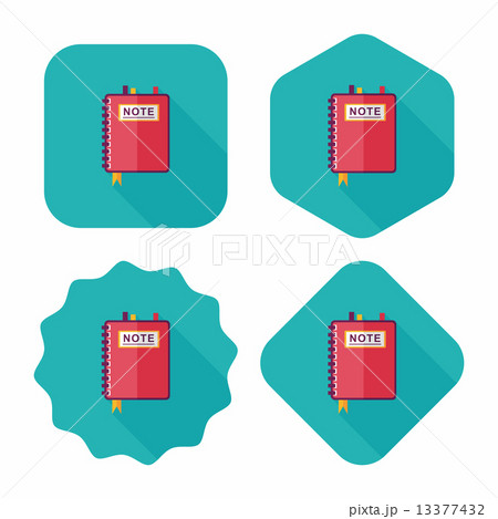 notebook flat icon with long shadow,eps10 13377432