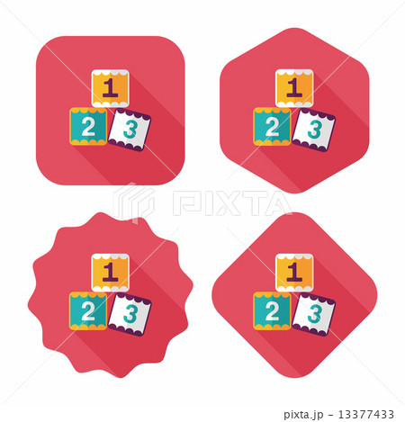 123 blocks flat icon with long shadow,eps10 123 blocks flat icon with long shadow,eps10 13377433