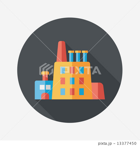 Building factory flat icon with long shadow,eps10 Building factory flat icon with long shadow,eps10 13377450