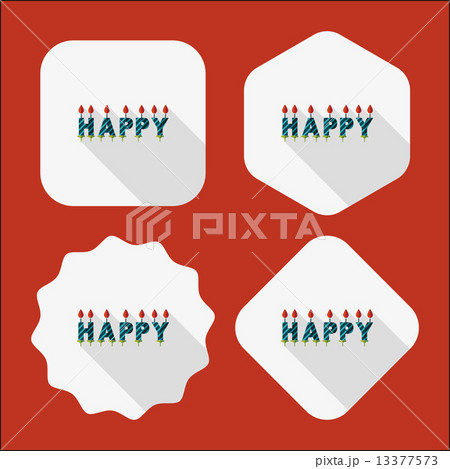 Birthday candles flat icon with long shadow,eps10 13377573