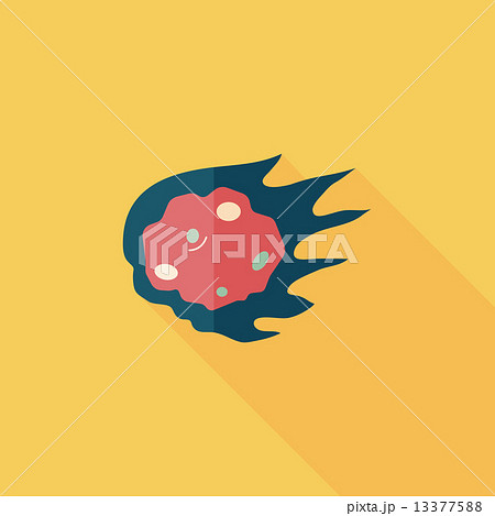 Space Meteorite flat icon with long shadow,eps10 13377588