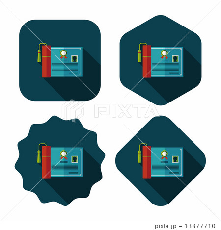 diploma flat icon with long shadow,eps10 13377710