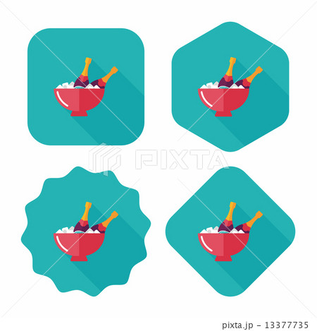 Ice bottle flat icon with long shadow,eps10 13377735