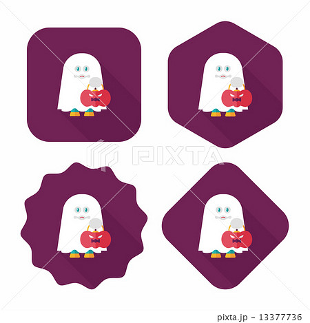 ghost flat icon with long shadow,eps10 13377736