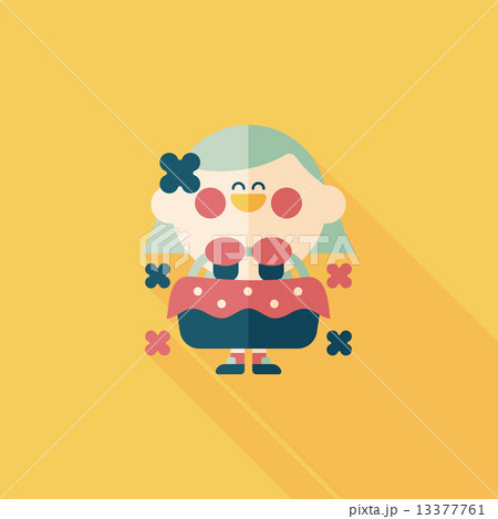 wedding flower girl flat icon with long shadow,eps10 13377761