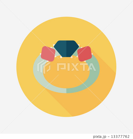 Propose diamond ring flat icon with long shadow,eps10 13377762